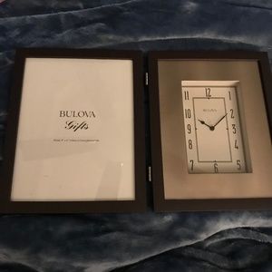 Bulova Winfield Picture Frame & Clock Combo New